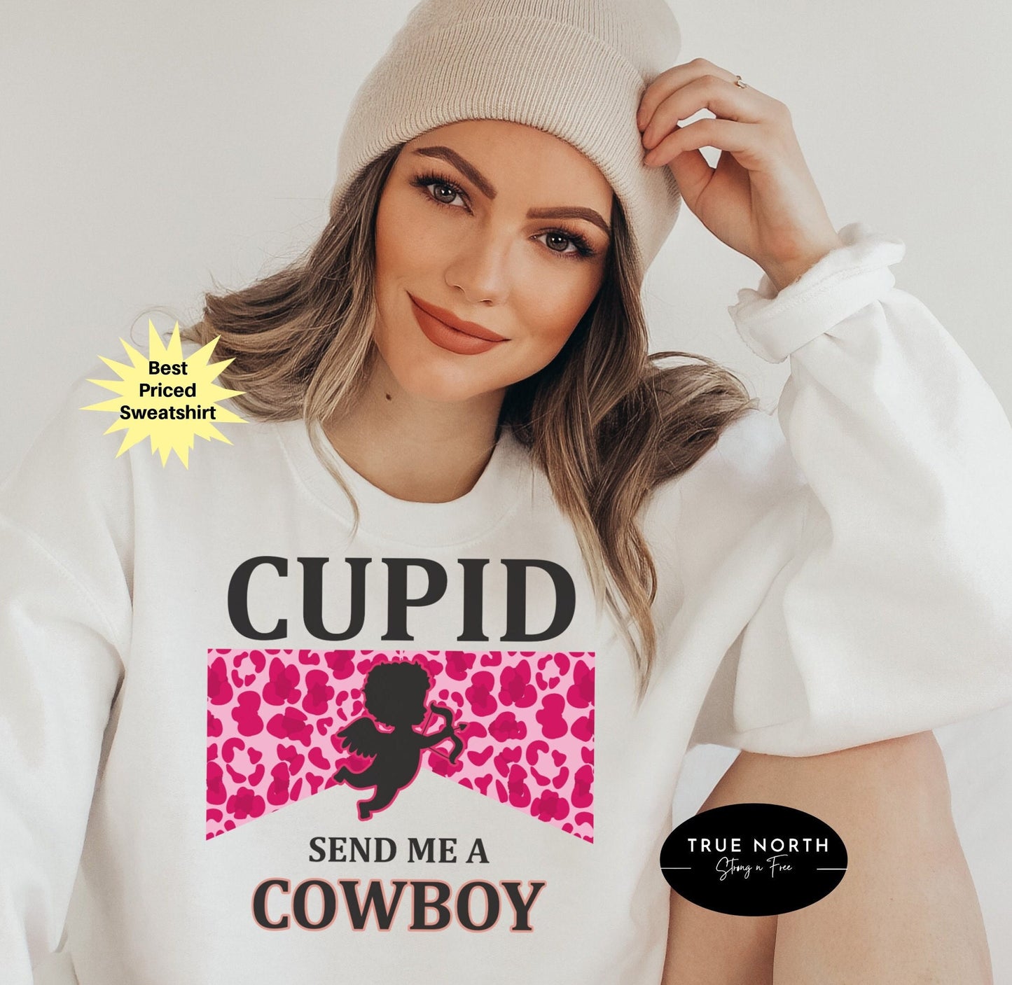Cupid Find Me A Cowboy, Western Valentines Sweater, Western Sweatshirt, Country Girl, Western Clothing, Western Graphic Tee, Valentines Gift