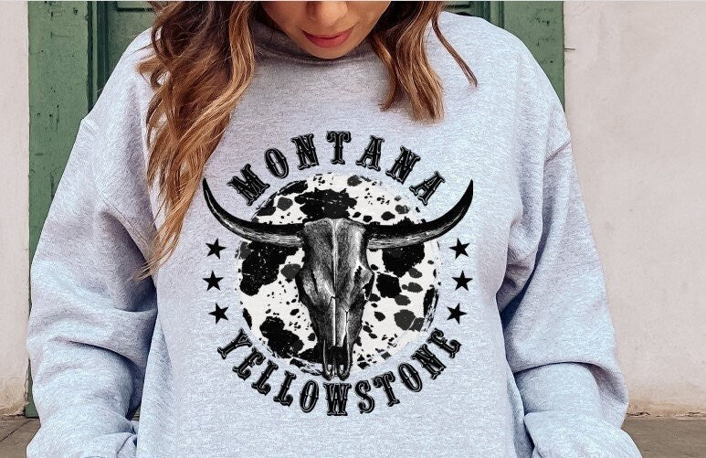 DTF Transfer Yellowstone Dutton Ranch  Bull Cow Vintage Design