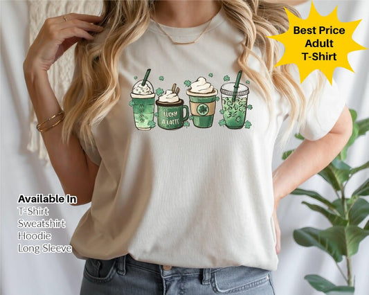 St. Patrick's Coffee Shirt, Lucky latte, St Patrick's Day, Funny St Patrick's Day Shirt, Shamrock Shirt, St. Patrick's Day Gift .