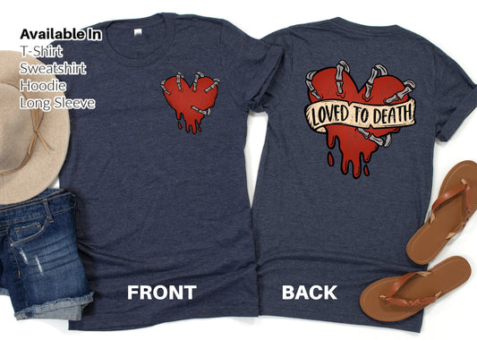 DTF Transfer Loved To Death , Valentines Day , Skeleton Heart , Burn Baby Burn , Skeleton Design, Dead Inside