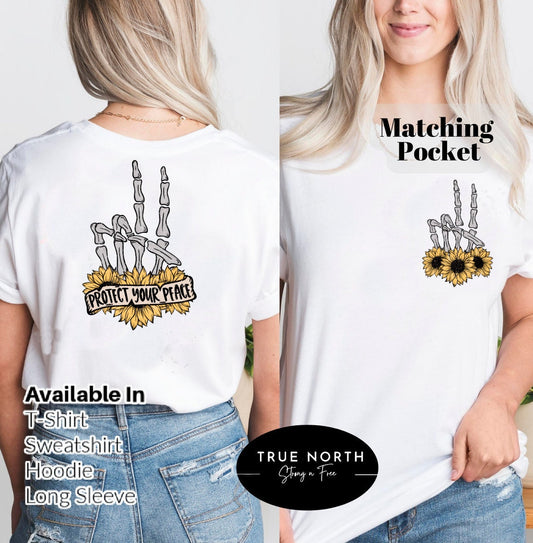 Floral Skull Halloween Shirt - Womens Fall Graphic Tee with Boho Blooms and Skeleton Design .