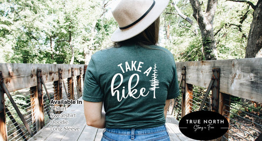take a hike shirt, comfort colors graphic tee, hiking boot tshirt, outdoor adventure trail tree unisex t-shirt with saying, gift for dad .