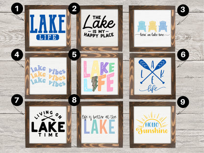 6" Framed On Lake Time | Lake Signs | Summer Decor | Farmhouse Wood Signs | Lake Life | Tray Decor | Wood Sign Gift | Lake House Signs